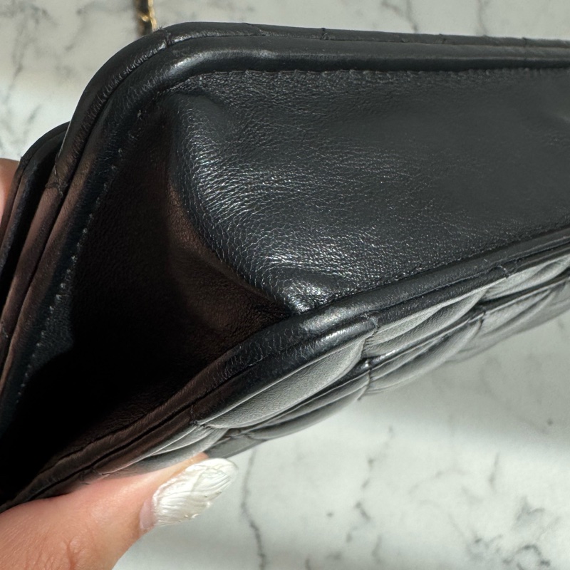 chanel黑色菱格珐瑯釦雙C調節釦woc-8