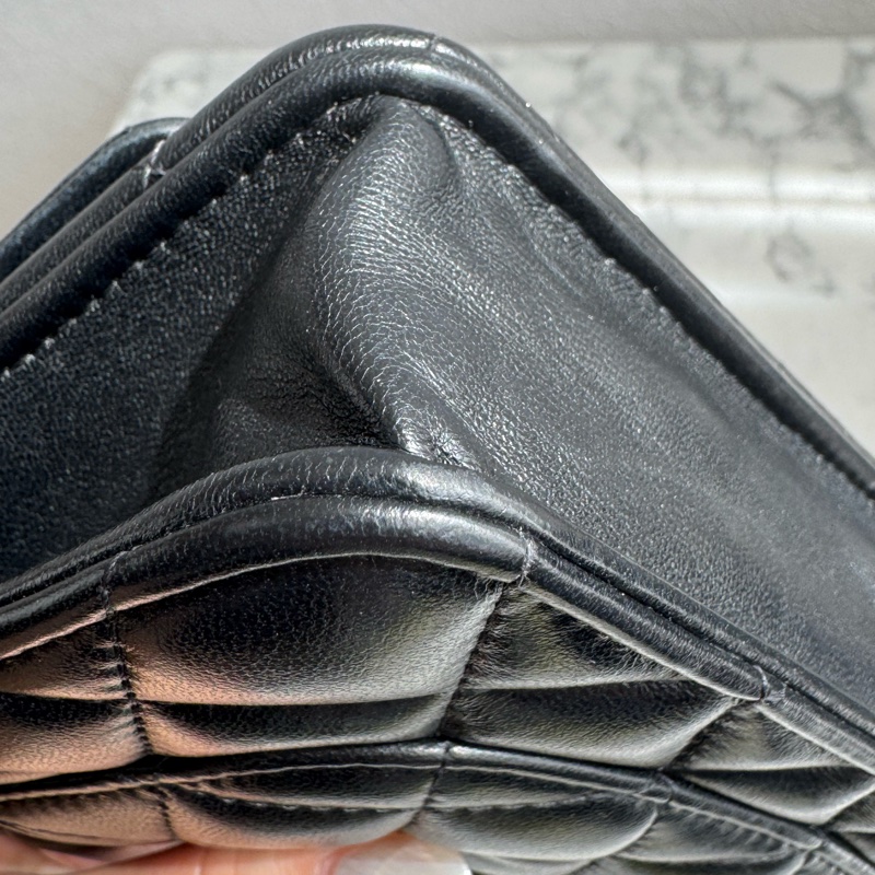 chanel黑色菱格珐瑯釦雙C調節釦woc-15