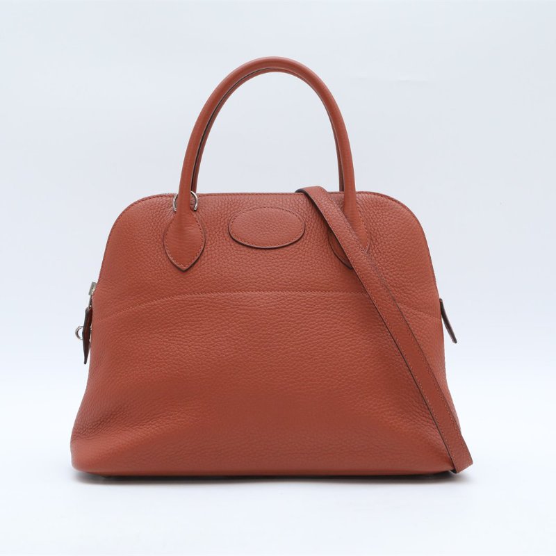 HERMES Bolide保齡球包316C古銅色TC皮X刻銀扣肩背包-1