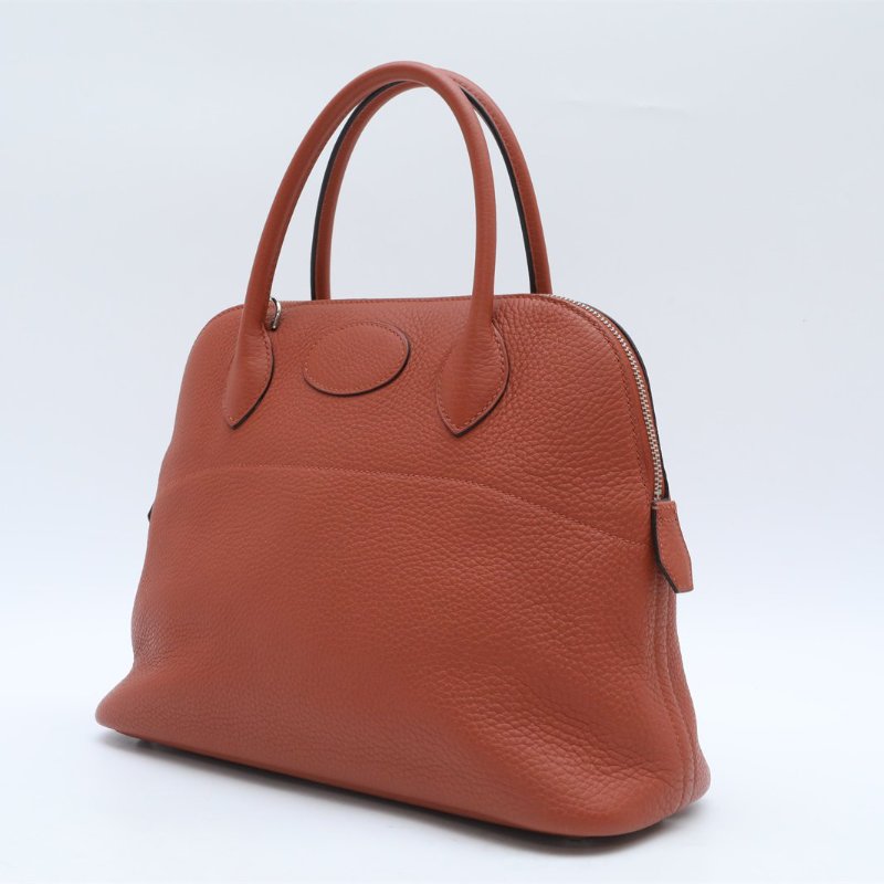 HERMES Bolide保齡球包316C古銅色TC皮X刻銀扣肩背包-2