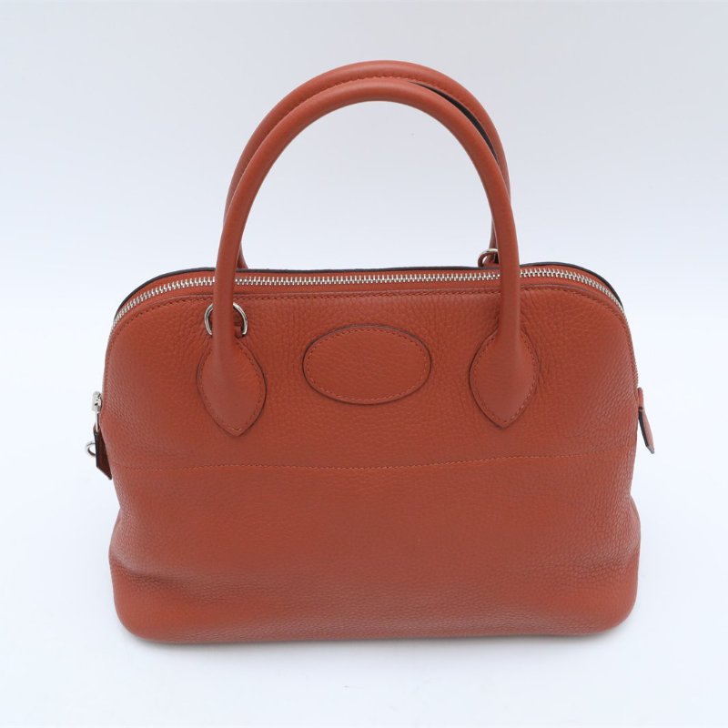 HERMES Bolide保齡球包316C古銅色TC皮X刻銀扣肩背包-4