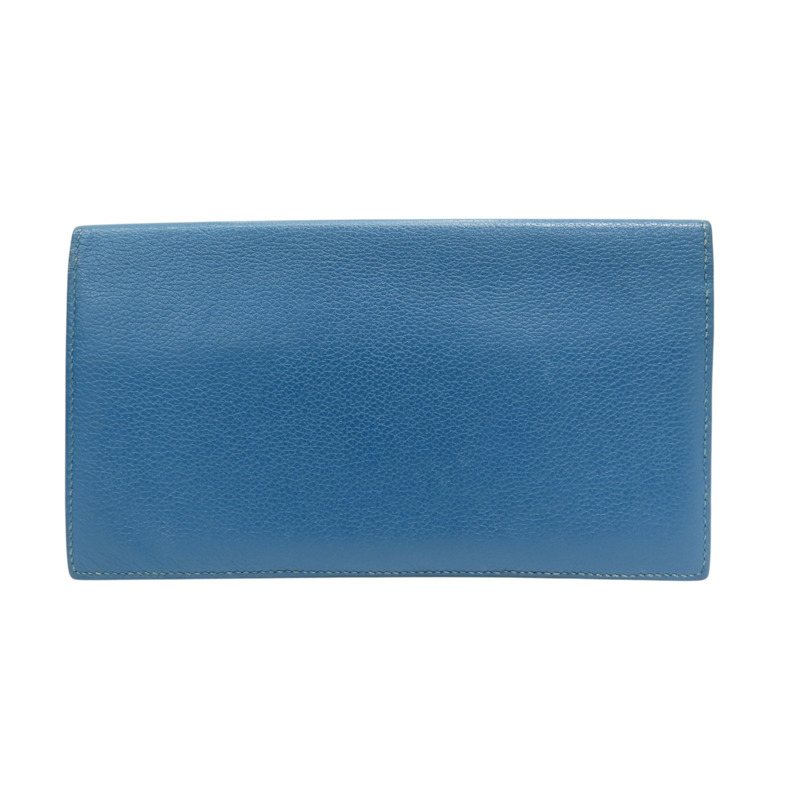 藍色牛皮 MC2 Fleming 二折長夾 □Q刻 【HERMES 愛馬仕】-0