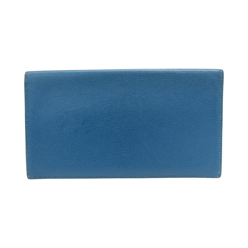 藍色牛皮 MC2 Fleming 二折長夾 □Q刻 【HERMES 愛馬仕】-1