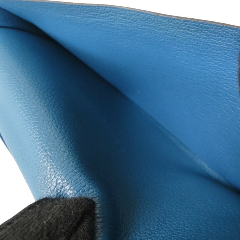 藍色牛皮 MC2 Fleming 二折長夾 □Q刻 【HERMES 愛馬仕】-5