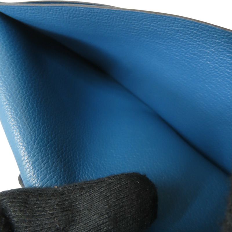 藍色牛皮 MC2 Fleming 二折長夾 □Q刻 【HERMES 愛馬仕】-7