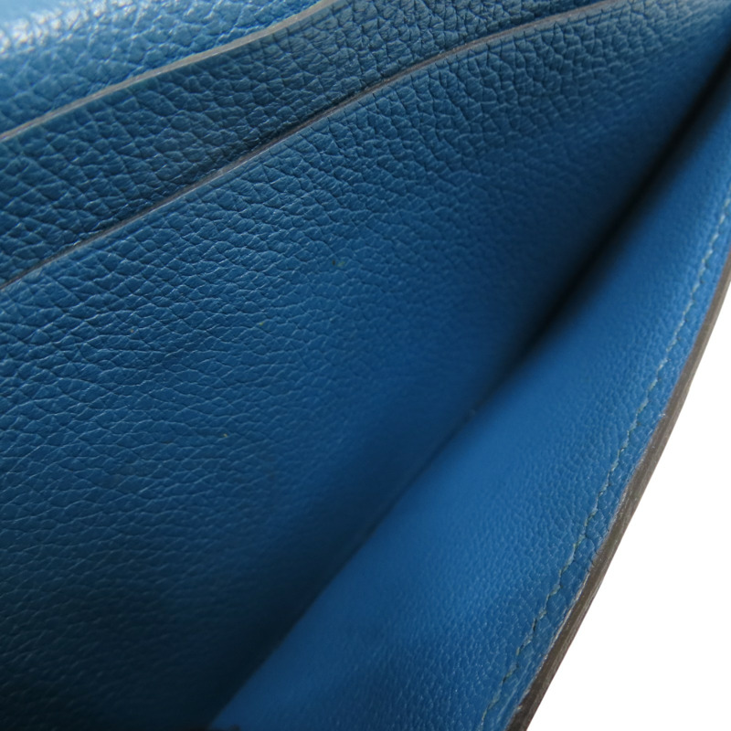 藍色牛皮 MC2 Fleming 二折長夾 □Q刻 【HERMES 愛馬仕】-8