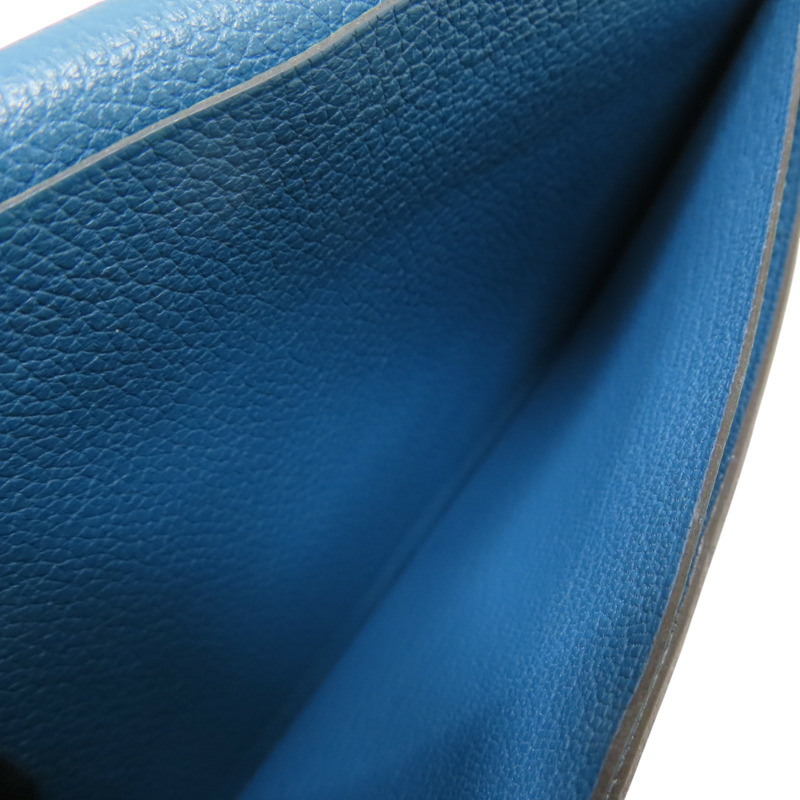 藍色牛皮 MC2 Fleming 二折長夾 □Q刻 【HERMES 愛馬仕】-9