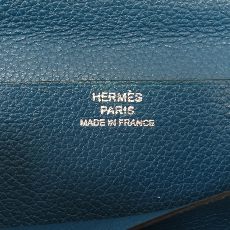 藍色牛皮 MC2 Fleming 二折長夾 □Q刻 【HERMES 愛馬仕】-10