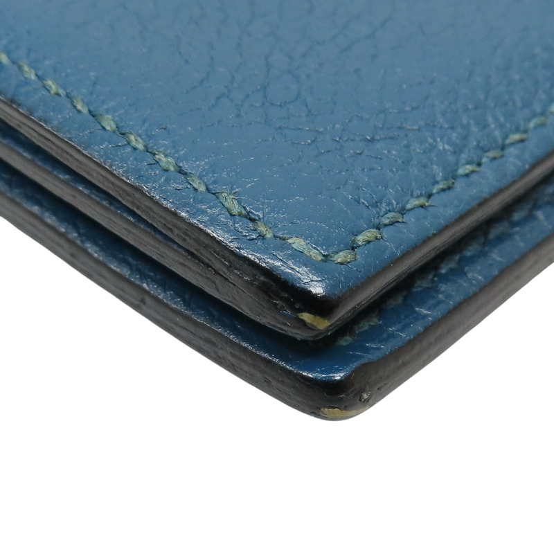 藍色牛皮 MC2 Fleming 二折長夾 □Q刻 【HERMES 愛馬仕】-12