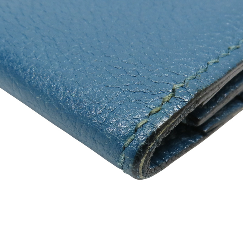 藍色牛皮 MC2 Fleming 二折長夾 □Q刻 【HERMES 愛馬仕】-13