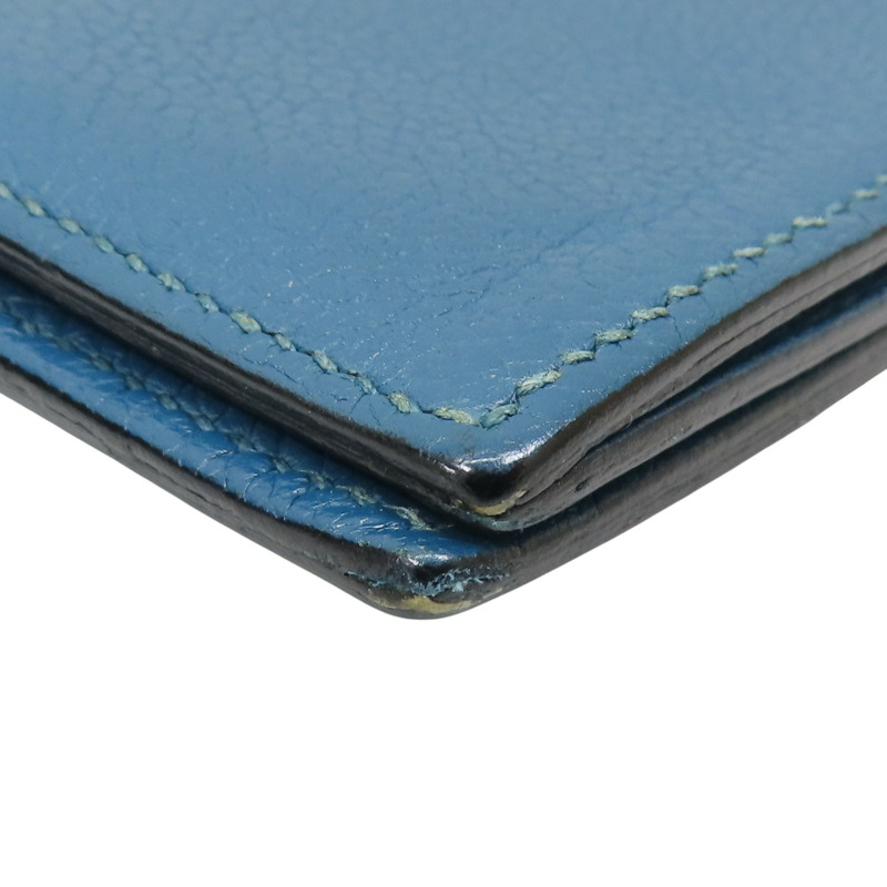 藍色牛皮 MC2 Fleming 二折長夾 □Q刻 【HERMES 愛馬仕】-15