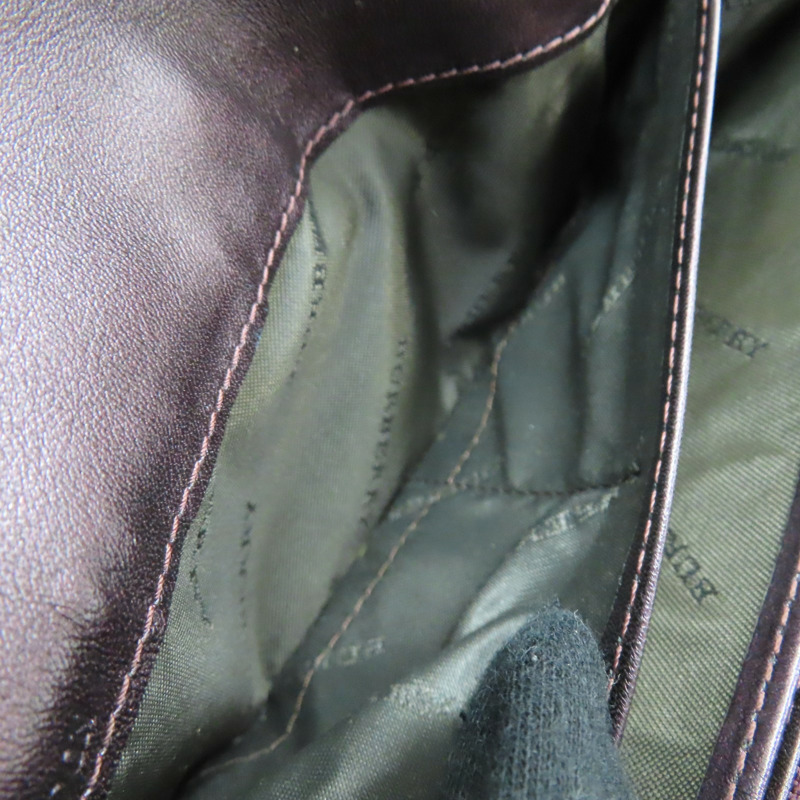 棕色 格紋帆布 銀扣 兩折長夾【BURBERRY 巴寶莉】-6