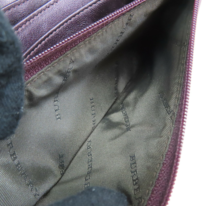 棕色 格紋帆布 銀扣 兩折長夾【BURBERRY 巴寶莉】-8