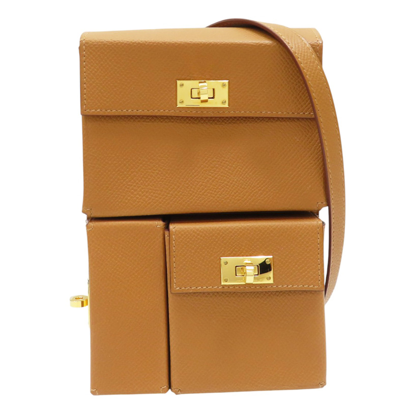 金棕色 Epsom牛革 Kelly Multipocket To Go Pouch 肩背包 W刻 金扣【HERMES 愛馬仕】-0