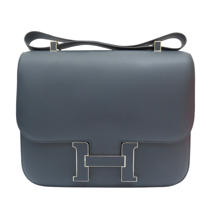 黑暗藍色 Sombrero皮革 Constance Cartable 29 康康包 肩背包 □Q刻【HERMES 愛馬仕】-0