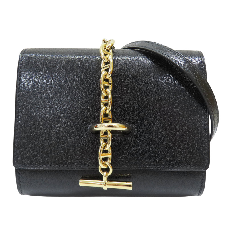 黑色 山羊皮 肩背包 W刻【HERMES 愛馬仕】-0