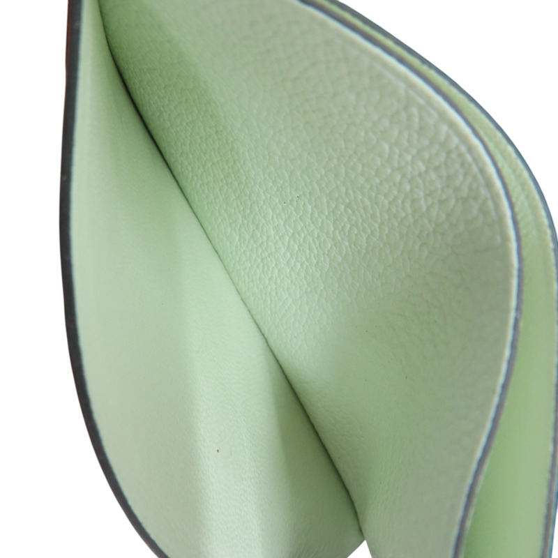 罌粟花橘色/海藍色 Mysore山羊皮 Poisson 名片夾 B刻 【HERMES 愛馬仕】-5