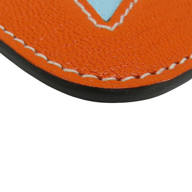 罌粟花橘色/海藍色 Mysore山羊皮 Poisson 名片夾 B刻 【HERMES 愛馬仕】-9