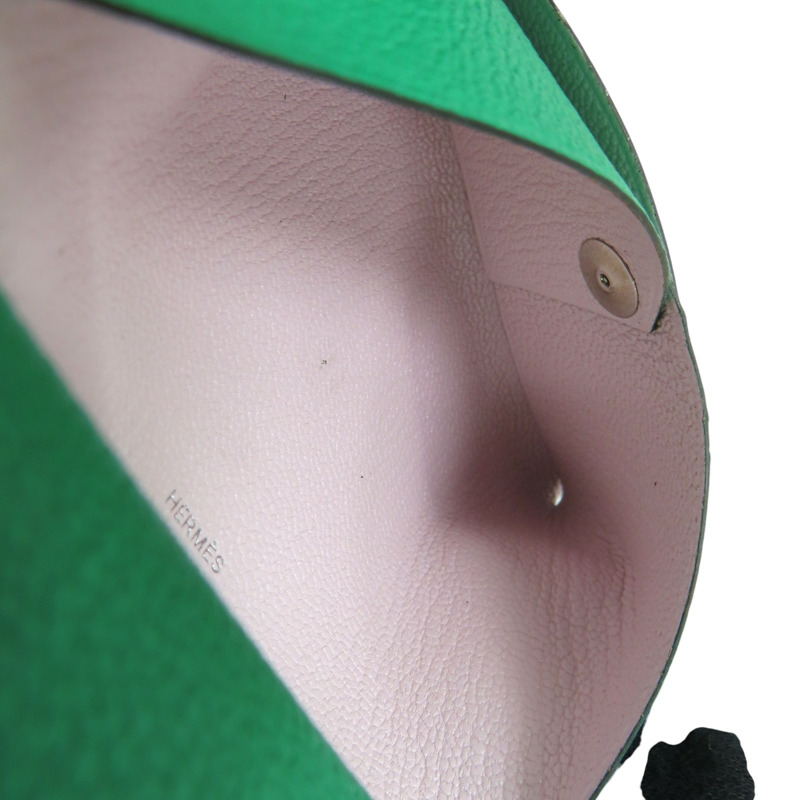 綠色 Epsom牛皮 Calvi Duo 卡夾 名片夾 U刻【HERMES 愛馬仕】-6