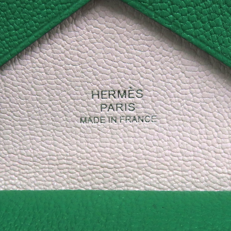 綠色 Epsom牛皮 Calvi Duo 卡夾 名片夾 U刻【HERMES 愛馬仕】-8