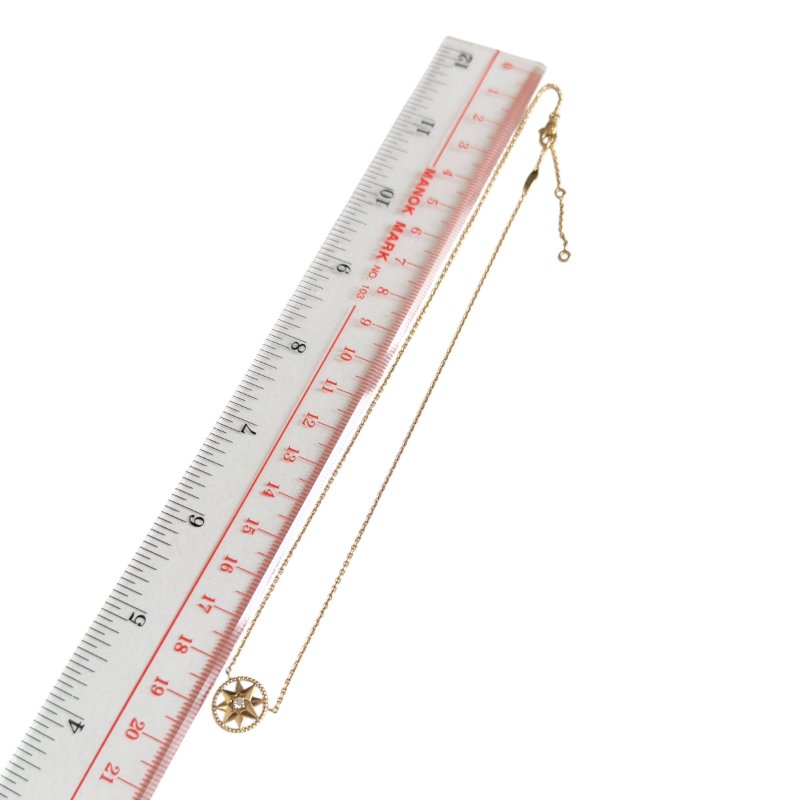 DIOR Rose des Vents 羅盤 六芒星 18K金 鑽石💎 貝母 項鏈-10