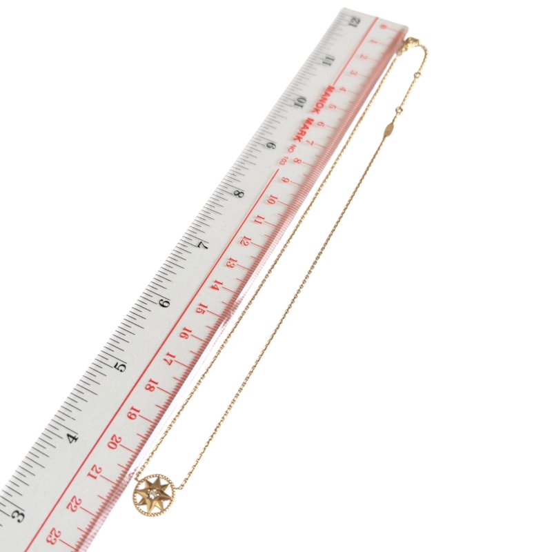 DIOR Rose des Vents 羅盤 六芒星 18K金 鑽石💎 貝母 項鏈-11