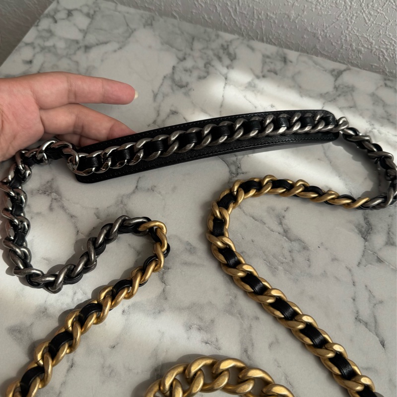 Chanel黑色菱格19金釦26-45