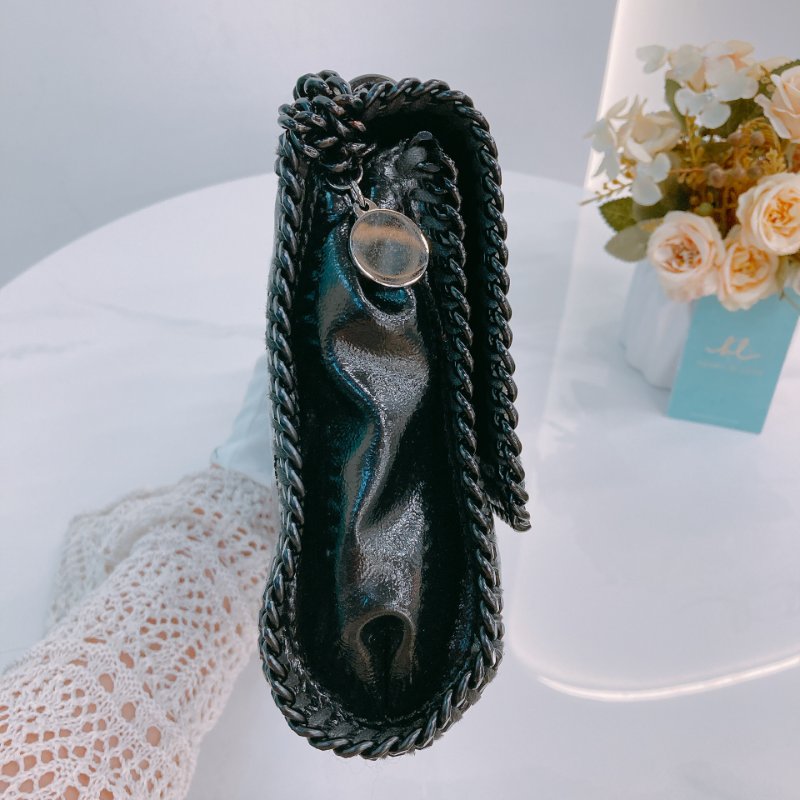 MS0360 Stella McCartney 史黛拉 麥卡尼 鏈條 Y2K 斜背 腋下 全黑 Falabella Envelope Crossbody Black x So Black Recycled Materials-2