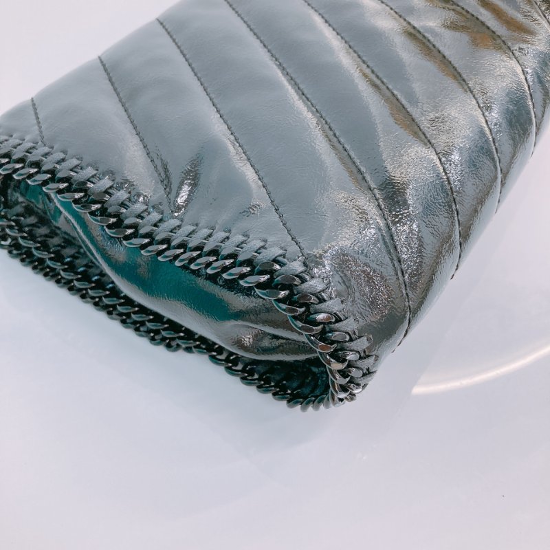 MS0360 Stella McCartney 史黛拉 麥卡尼 鏈條 Y2K 斜背 腋下 全黑 Falabella Envelope Crossbody Black x So Black Recycled Materials-7