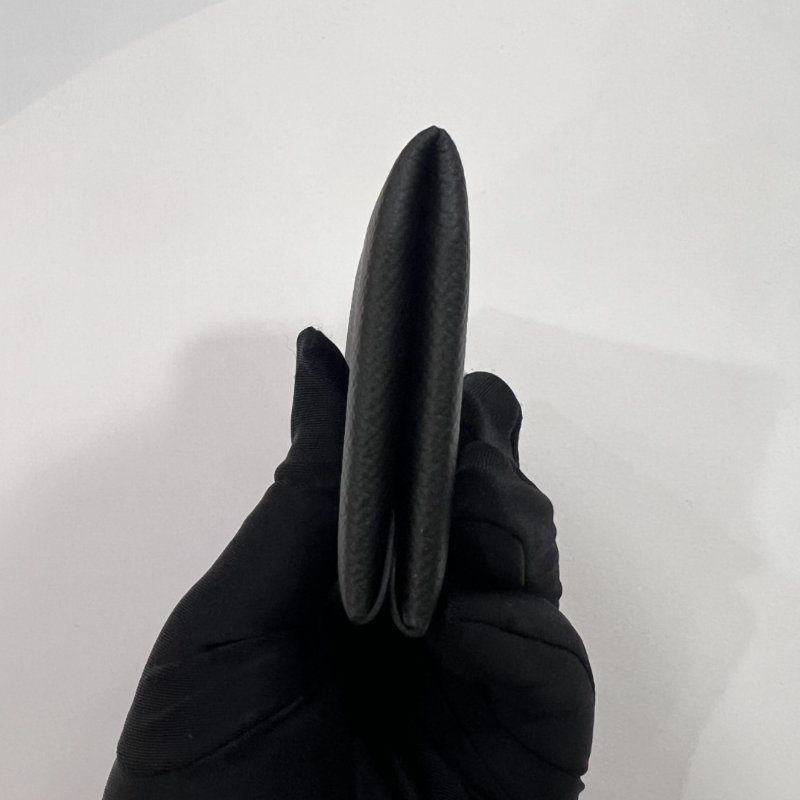 HERMES U刻黑色Calvi 零錢包-2