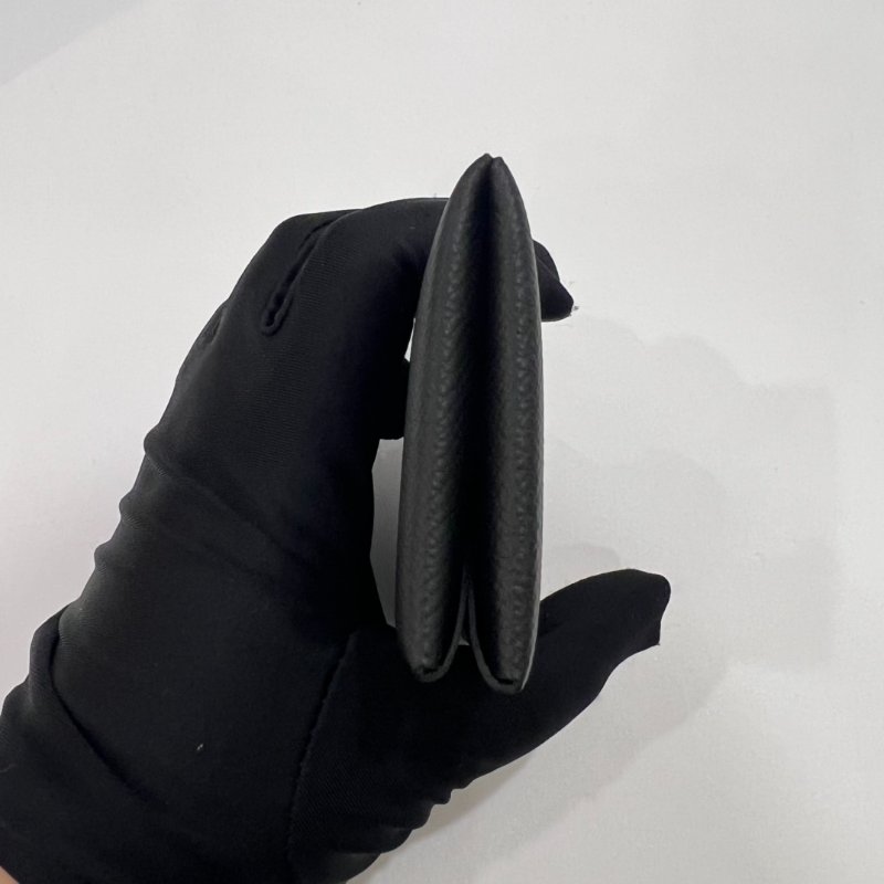 HERMES U刻黑色Calvi 零錢包-3