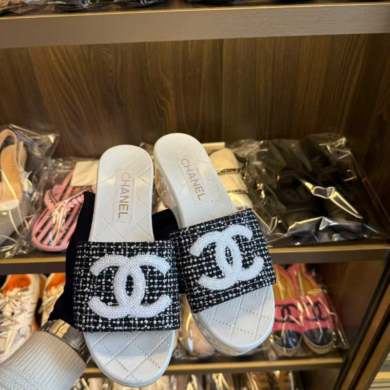 Chanel 24p厚底拖鞋 38號 99新 配件塵袋-1