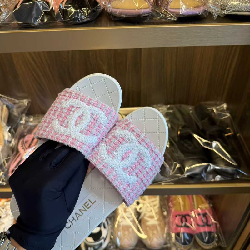 Chanel 24p 粉色厚底拖鞋 38號 99新配件塵袋-2