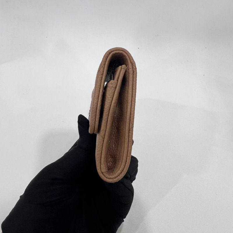 CHANEL 晶片款 奶茶色季節款卡包-2