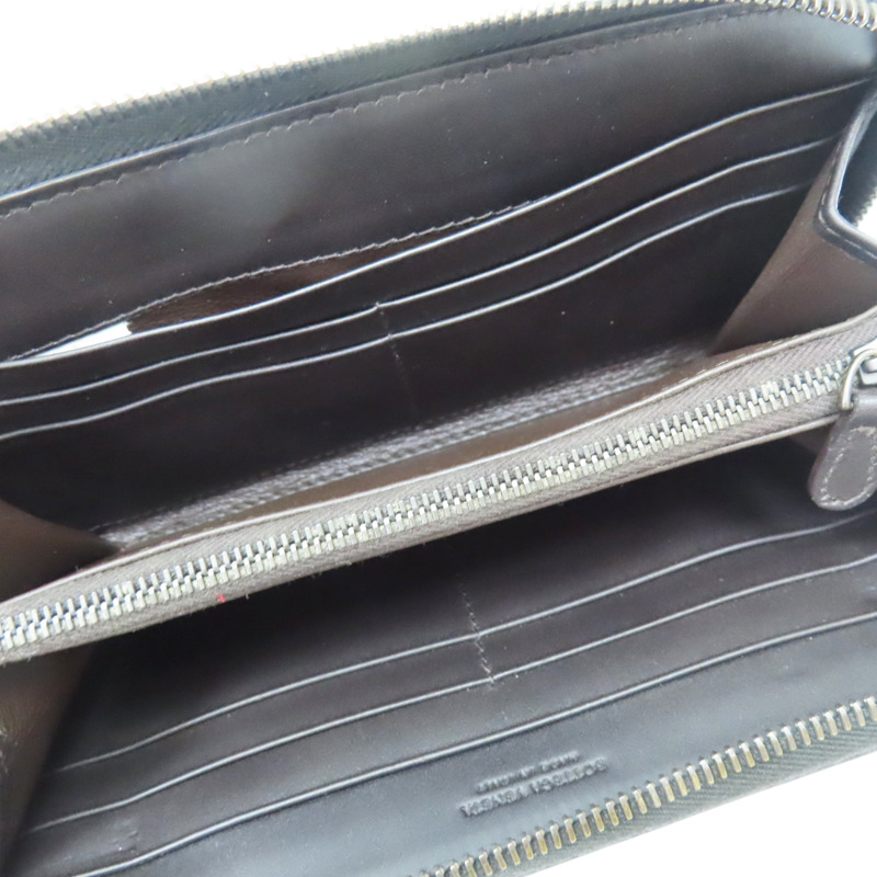 棕色 牛皮編織 拉鍊長夾【BOTTEGA VENETA BV 寶緹嘉】-4