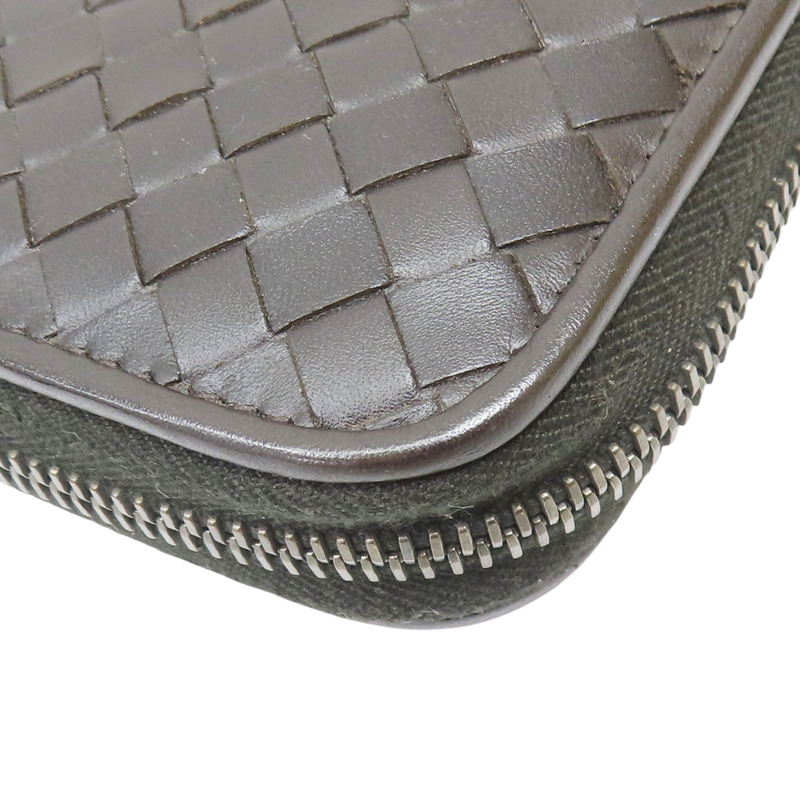 棕色 牛皮編織 拉鍊長夾【BOTTEGA VENETA BV 寶緹嘉】-10