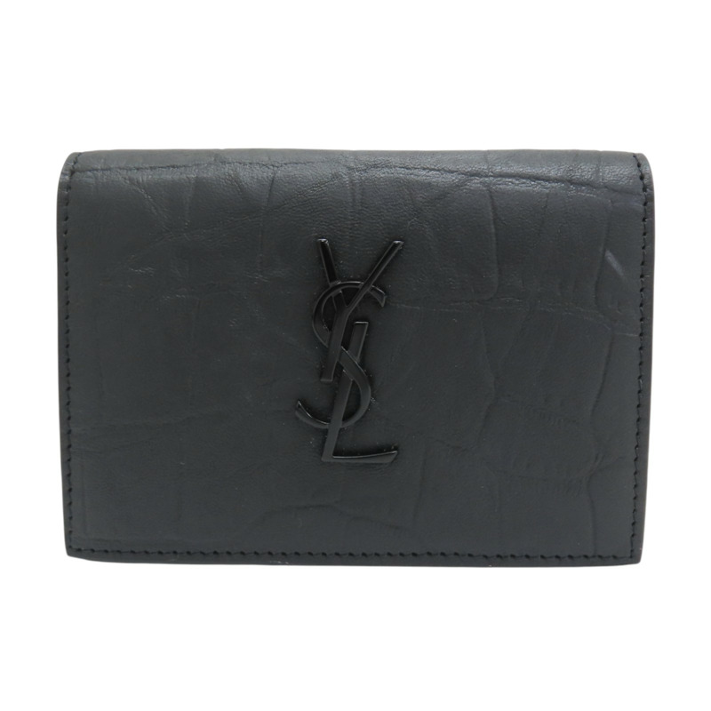 黑色牛皮 扣式 名片夾 #TGN529887【SAINT LAURENT YSL 聖羅蘭】 #TGN529887-0