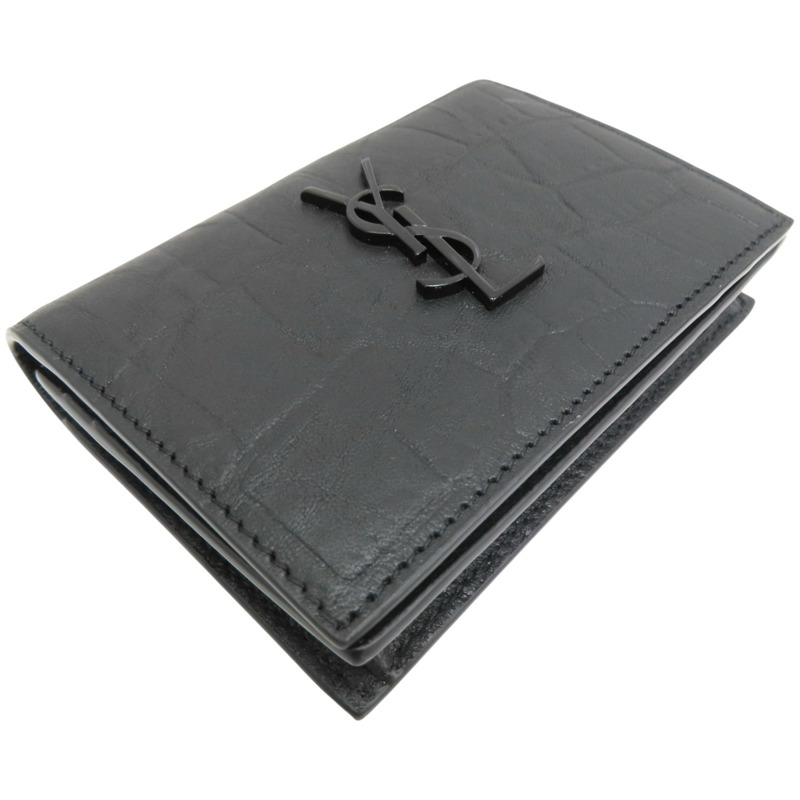 黑色牛皮 扣式 名片夾 #TGN529887【SAINT LAURENT YSL 聖羅蘭】 #TGN529887-2