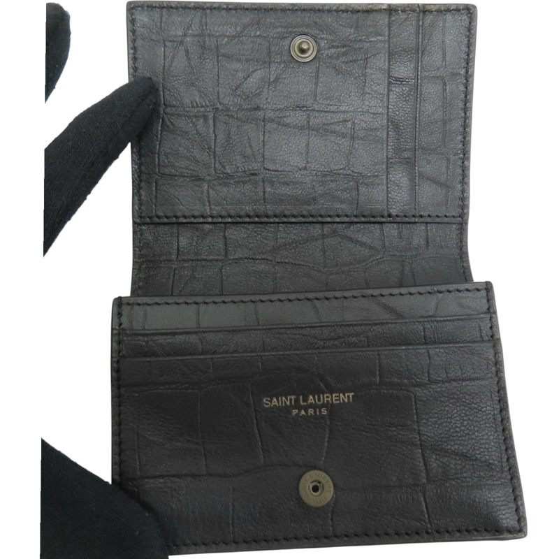 黑色牛皮 扣式 名片夾 #TGN529887【SAINT LAURENT YSL 聖羅蘭】 #TGN529887-4