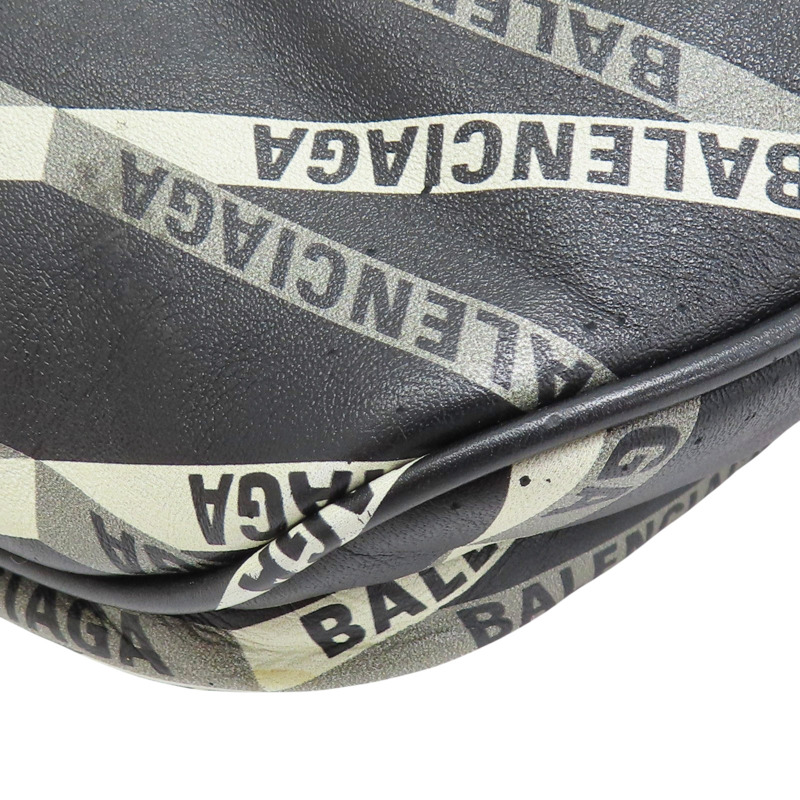 黑色 PVC塗層帆布 腰包【BALENCIAGA 巴黎世家】 529550-12