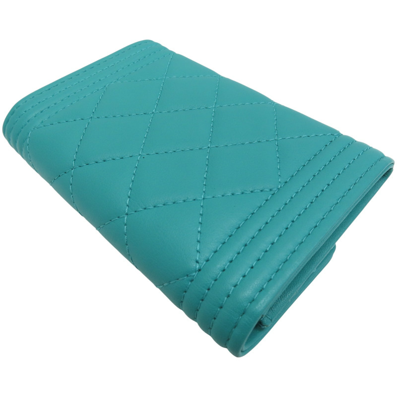 綠色羊皮 BOY 名片夾【CHANEL 香奈兒】 A80603-3