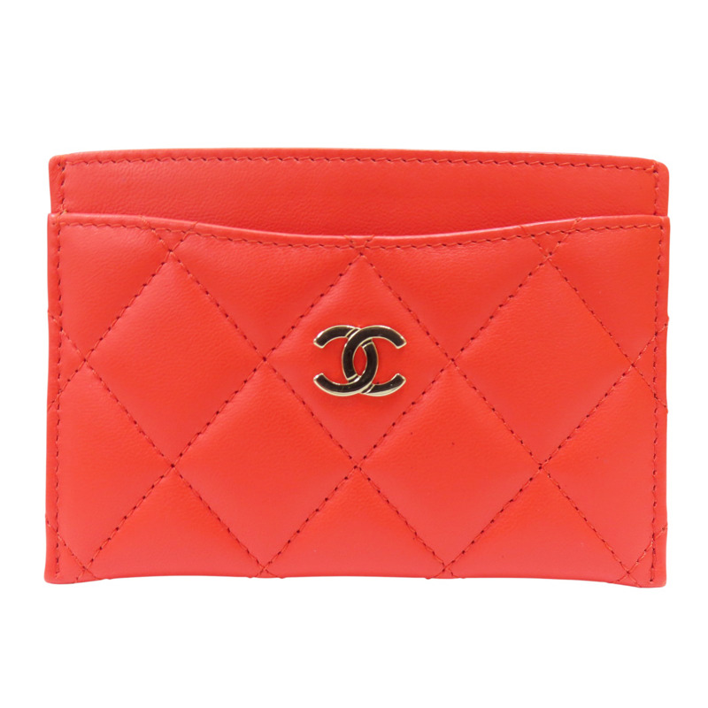 橘色 羊皮 名片夾【CHANEL 香奈兒】-0