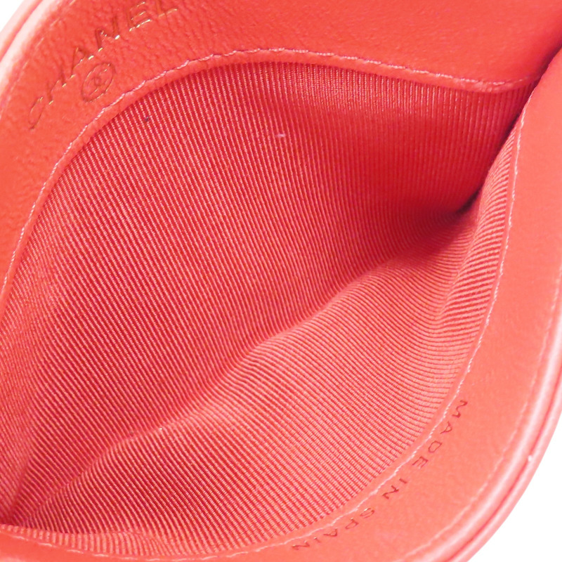 橘色 羊皮 名片夾【CHANEL 香奈兒】-4