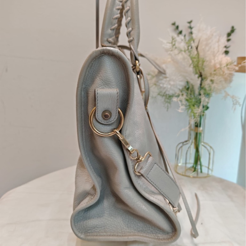 Balenciaga medium city bag 淺灰色-3