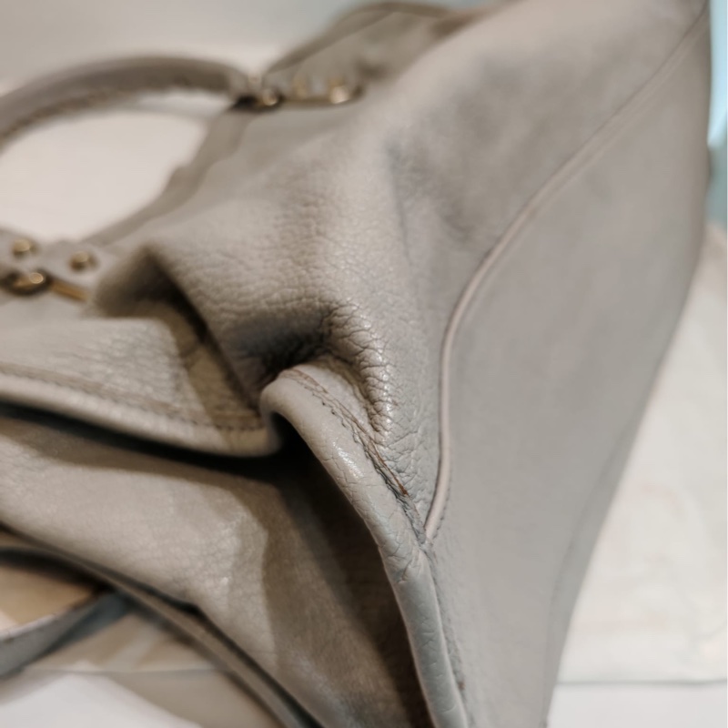 Balenciaga medium city bag 淺灰色-8