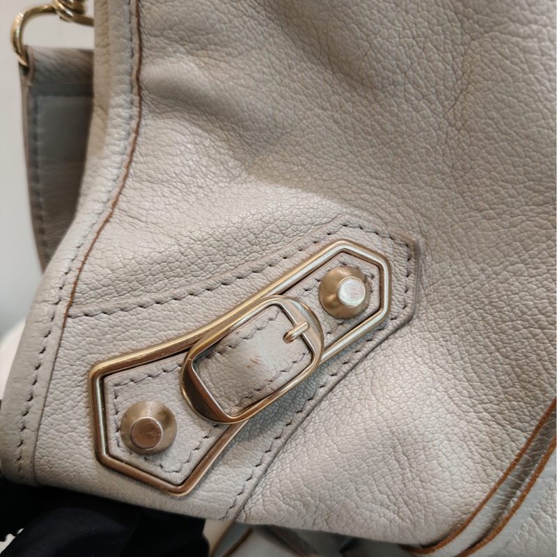 Balenciaga medium city bag 淺灰色-14