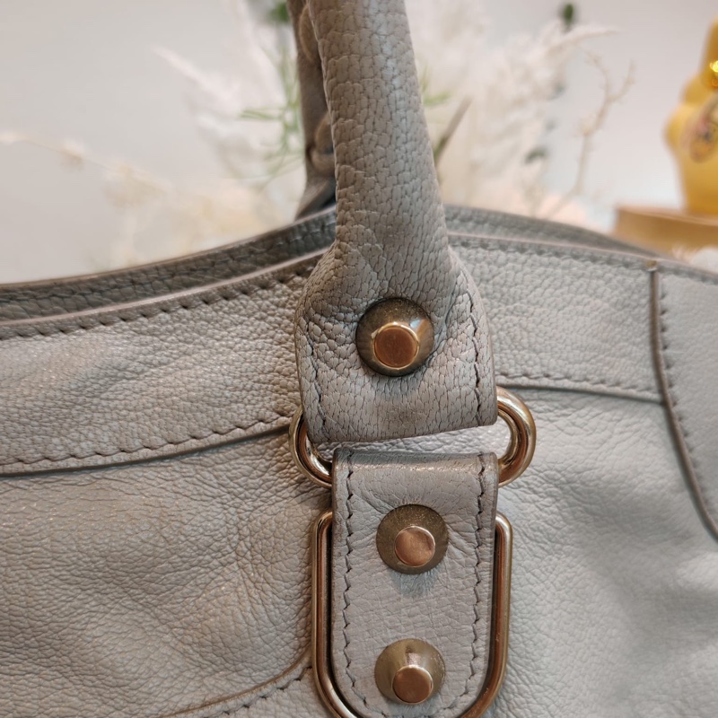 Balenciaga medium city bag 淺灰色-20