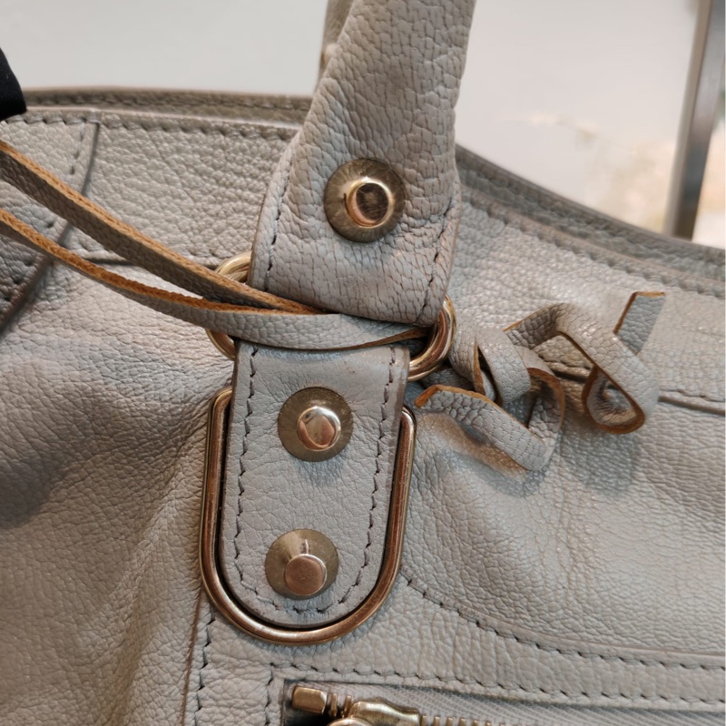 Balenciaga medium city bag 淺灰色-22