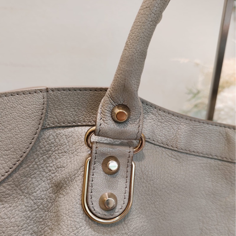 Balenciaga medium city bag 淺灰色-25
