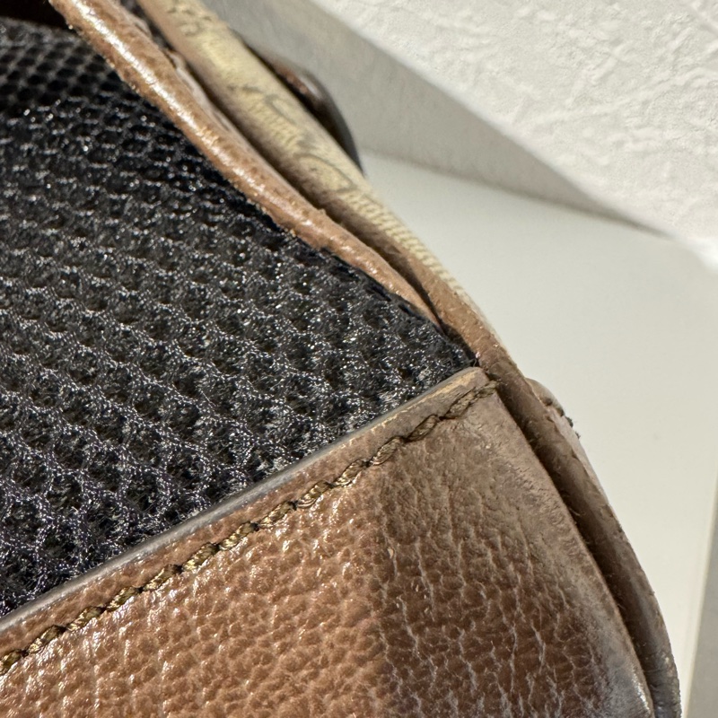 Gucci咖pvc紅綠織布後背包-9